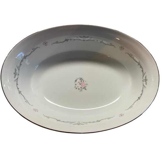 Signature Collection Oval Serving Bowl 10" Fine China Petite Bouquet Japan - Picture 2 of 7